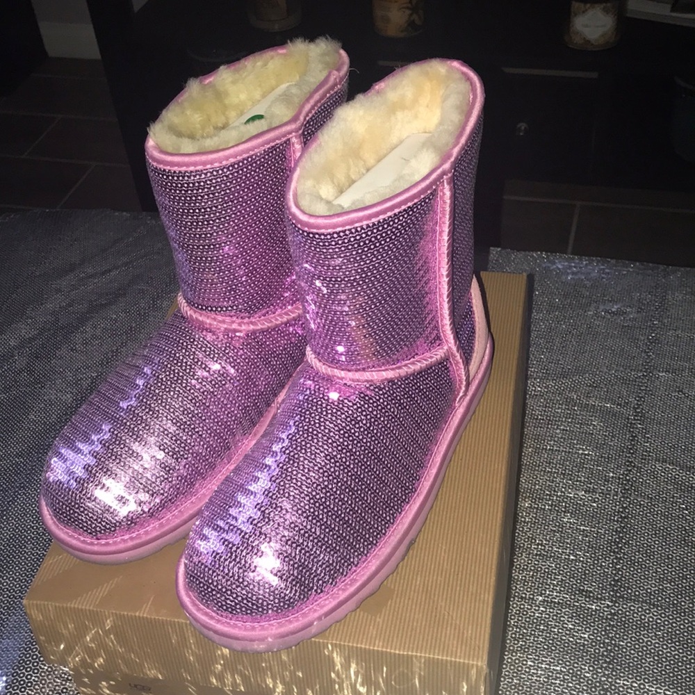 Pink Sequin Girls Original UGG Boots